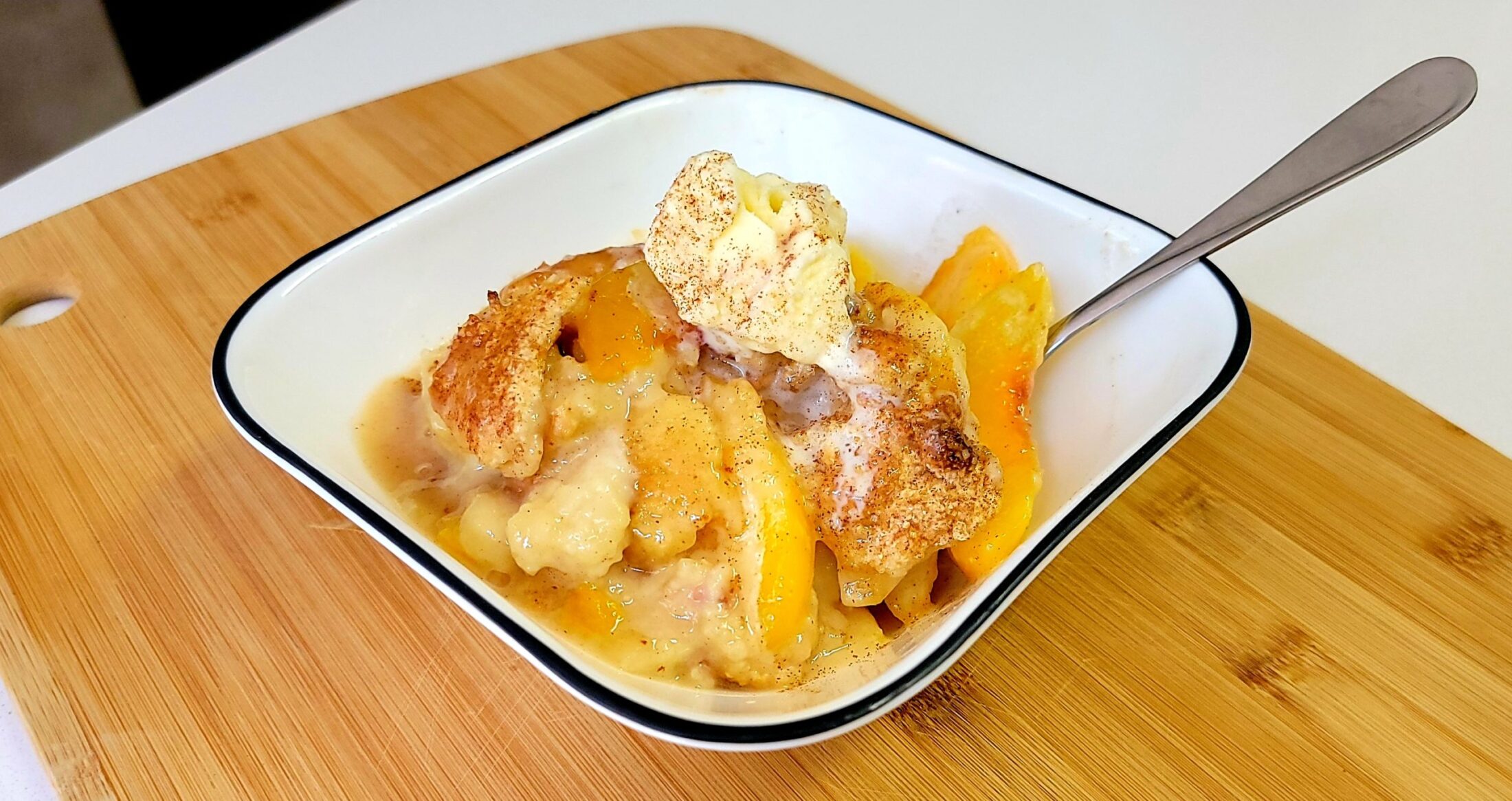 Homemade Peach Cobbler with Frozen Peaches - Nata Knows Best