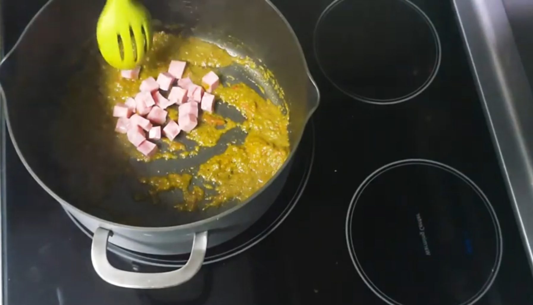 Arroz con Gandules cooked with homemade sofrito and pernil chunks. 