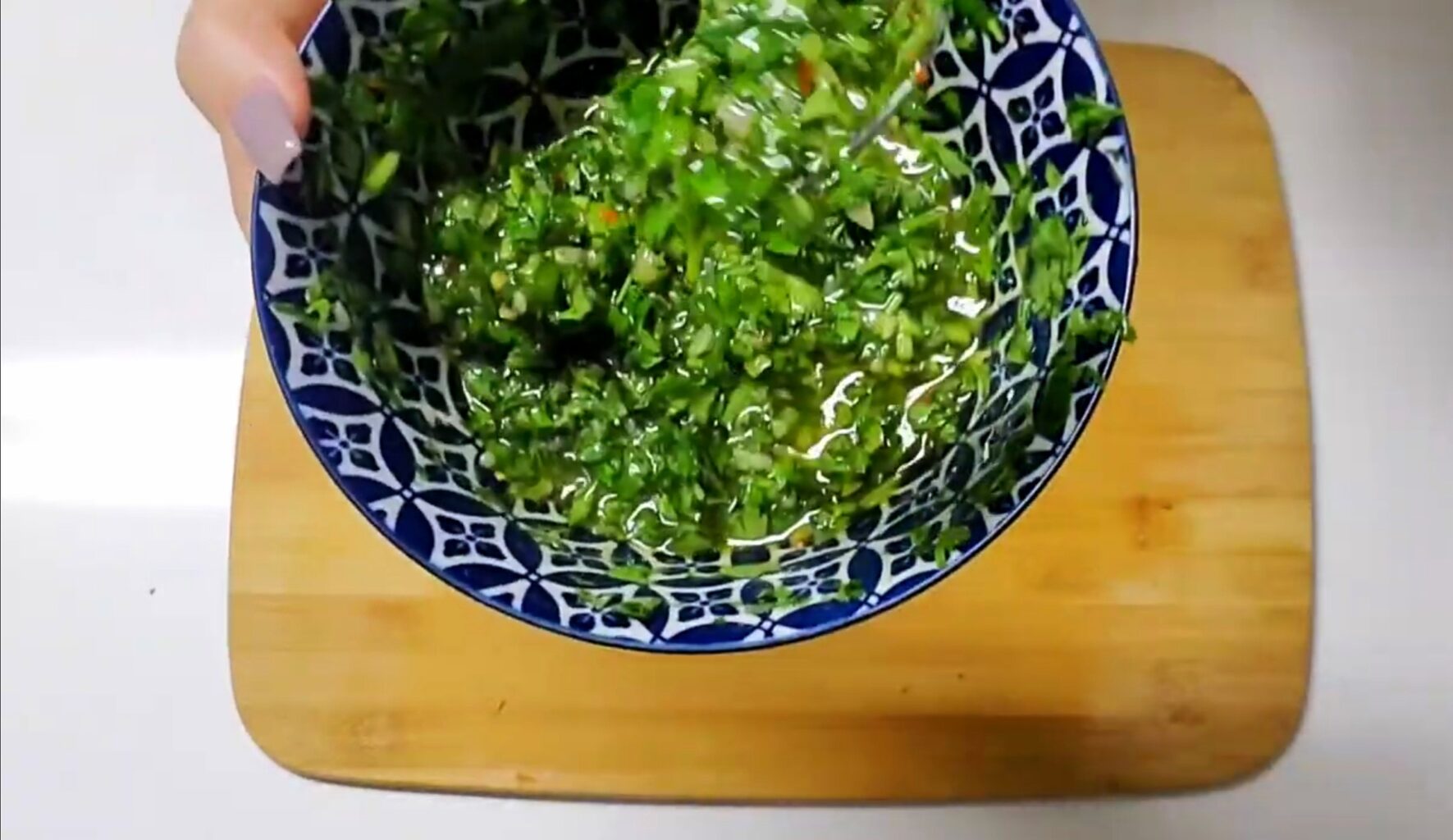 homemade, fresh herb chimichurri complements Nicaraguan Carne Asada