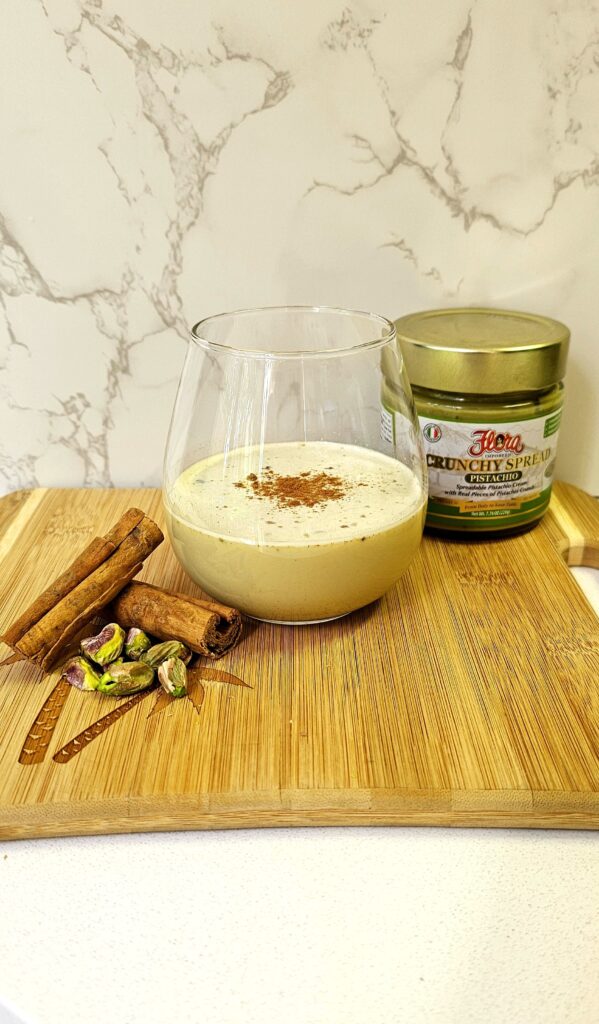 naturally flavored pistachio coquito using pistachio spread