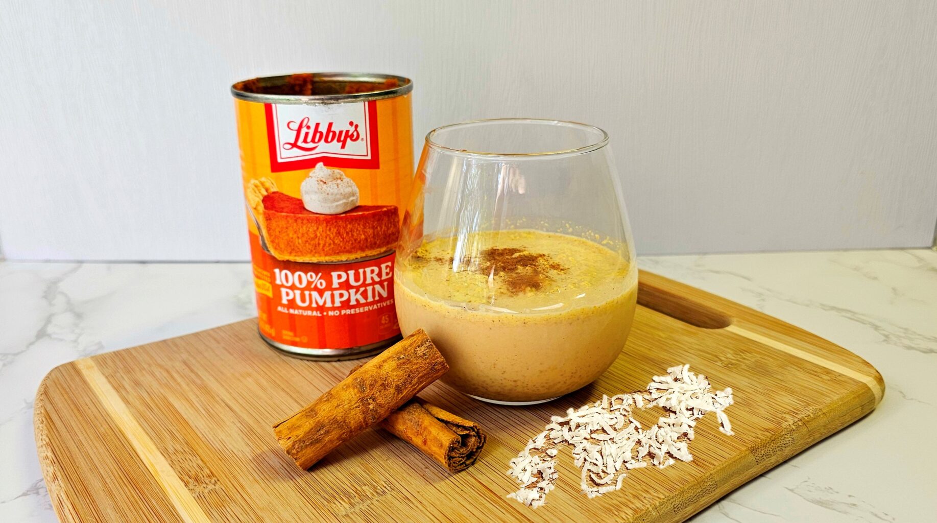 smooth and creamy pumpkin spiced coquito