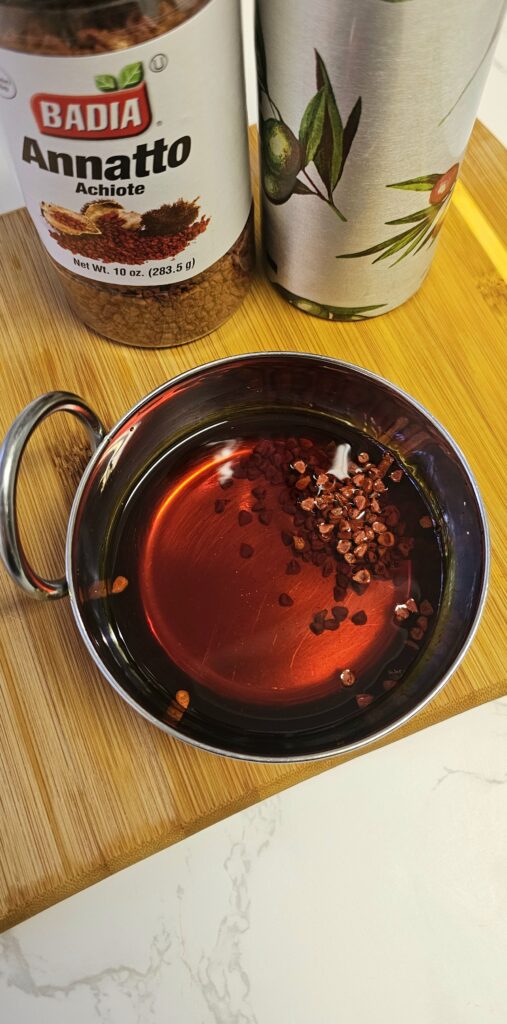 puerto rican achiote oil made with annatto seeds