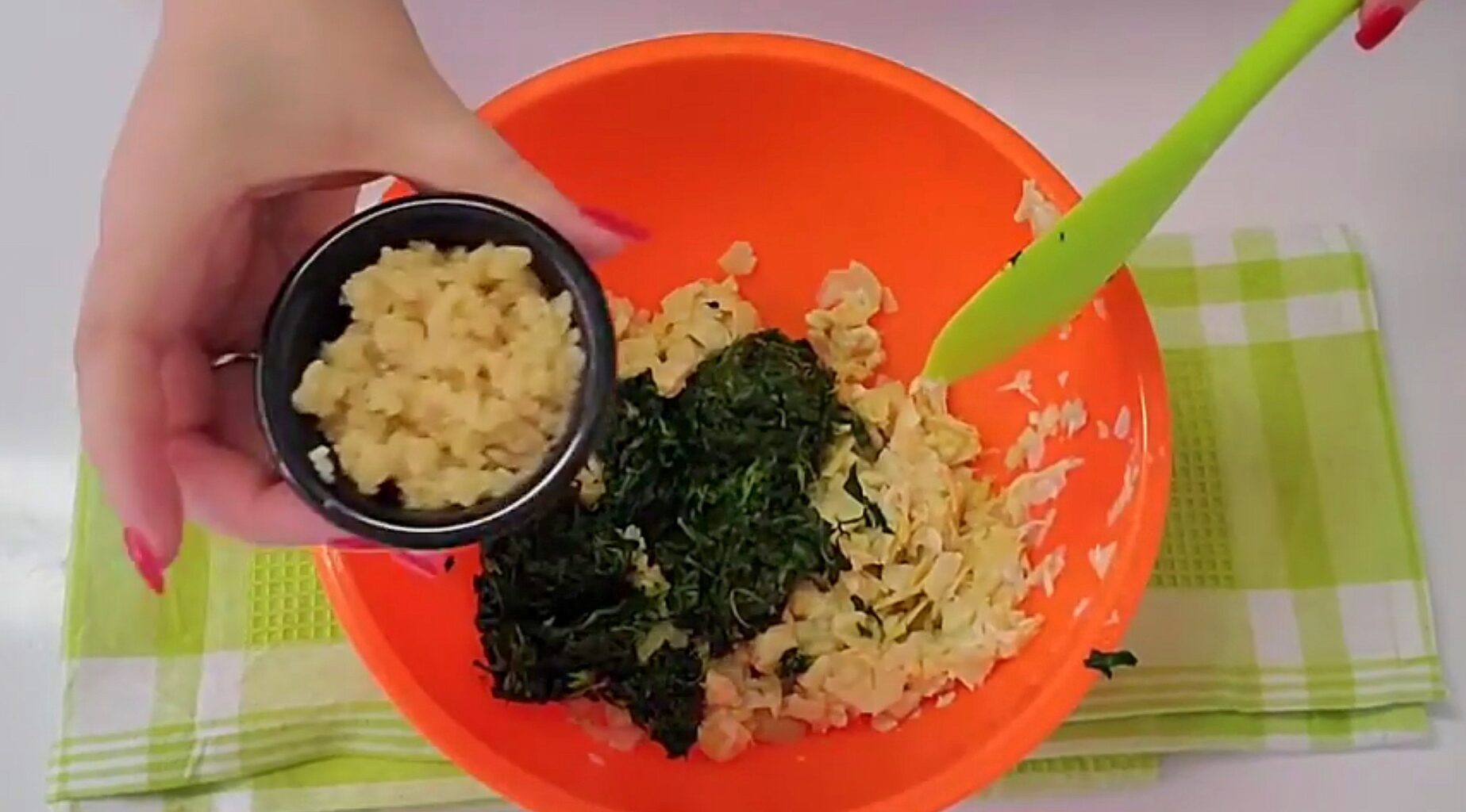 frozen spinach and artichokes included in a game day spinach artichoke dip